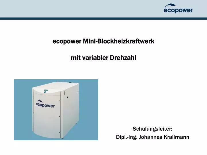 ecopower mini blockheizkraftwerk mit variabler drehzahl