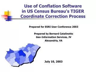 Use of Conflation Software in US Census Bureau's TIGER Coordinate Correction Process