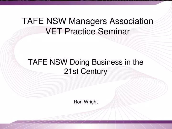 tafe nsw managers association vet practice seminar