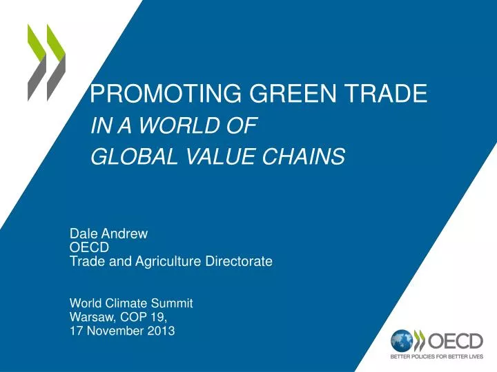 promoting green trade in a world of global value chains