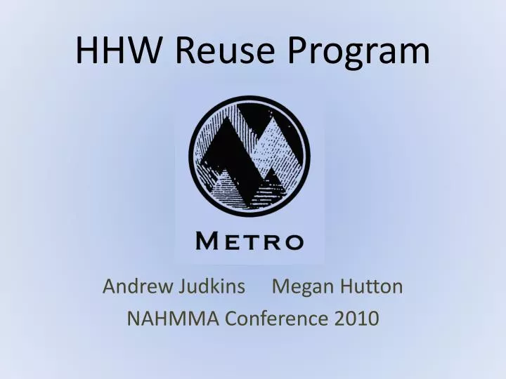 hhw reuse program