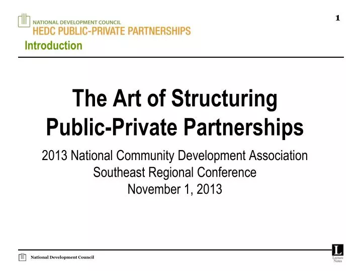 the art of structuring public private partnerships