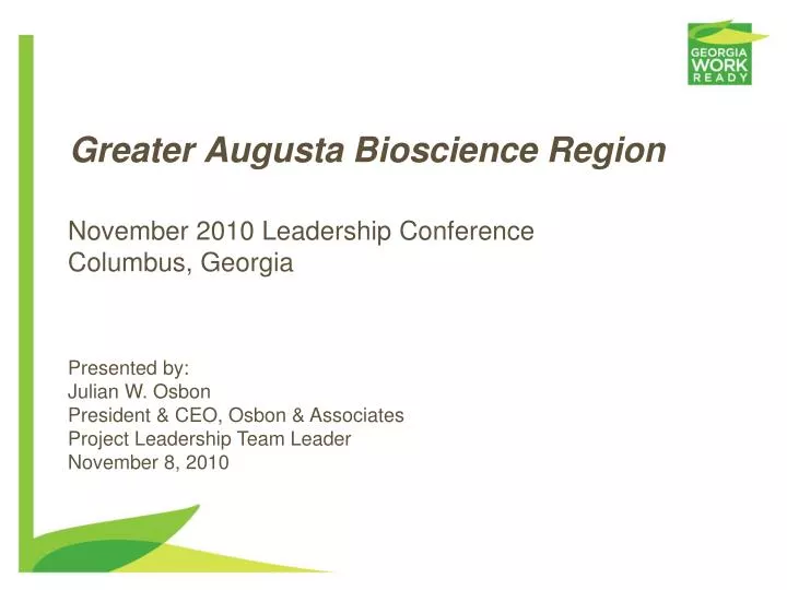 greater augusta bioscience region
