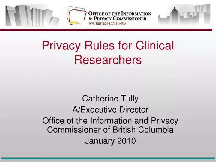 privacy rules for clinical researchers
