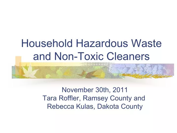 household hazardous waste and non toxic cleaners