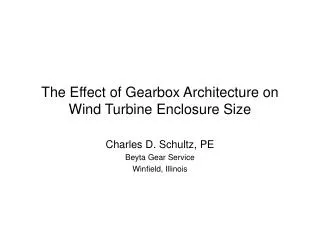 the effect of gearbox architecture on wind turbine enclosure size