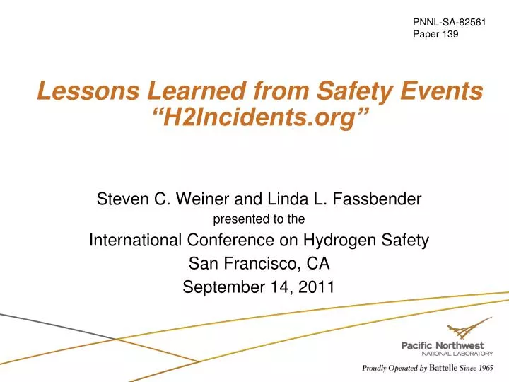 lessons learned from safety events h2incidents org