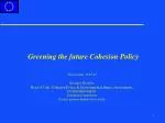 Greening the future Cohesion Policy - slide 1