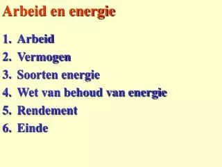 arbeid en energie