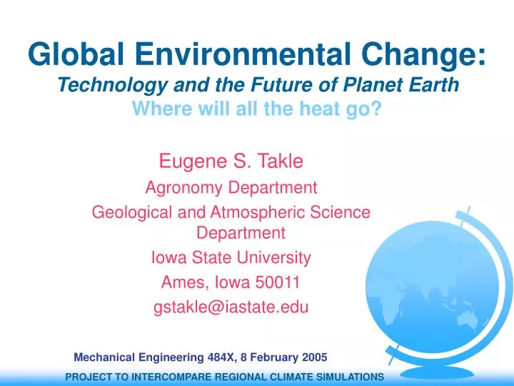global environmental change technology and the future of planet earth where will all the heat go