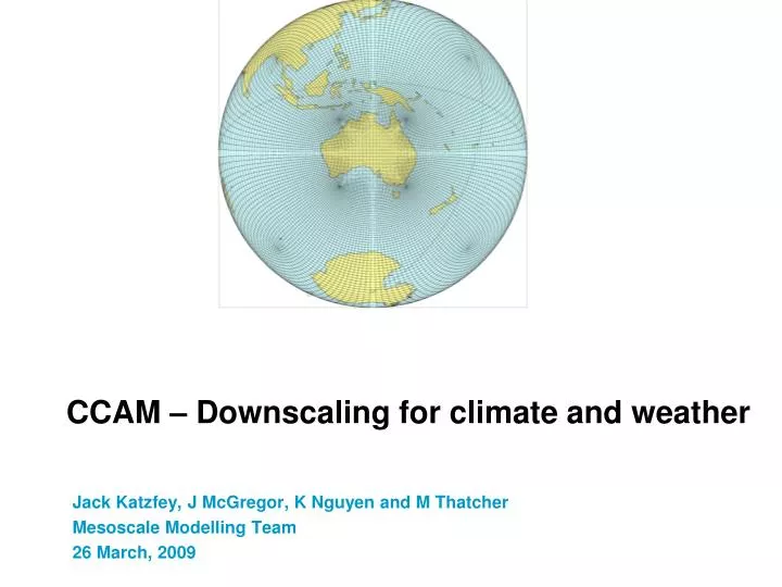 ccam downscaling for climate and weather