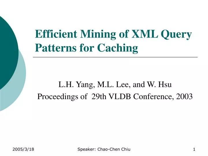 efficient mining of xml query patterns for caching