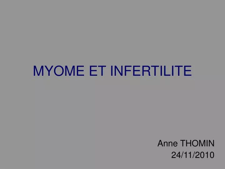 myome et infertilite