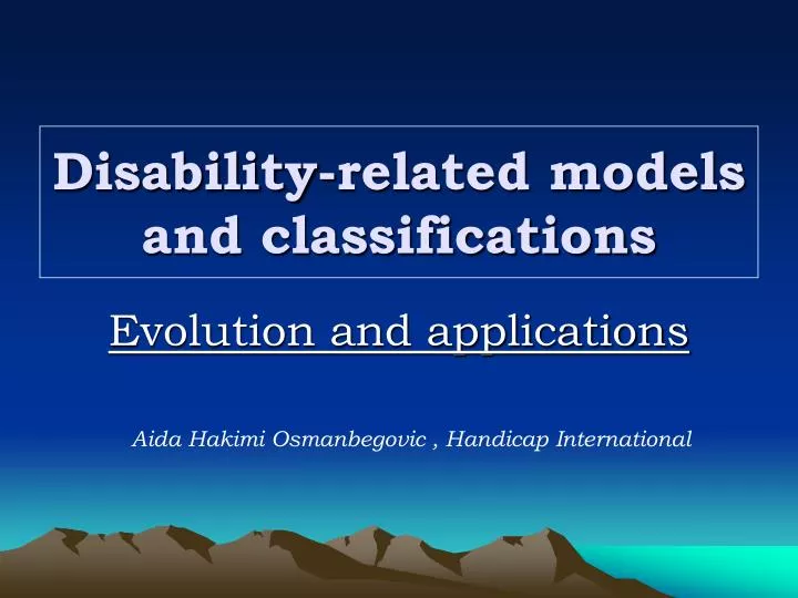 disability related models and classifications