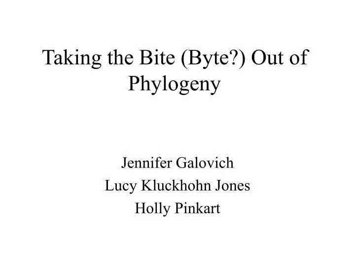 taking the bite byte out of phylogeny