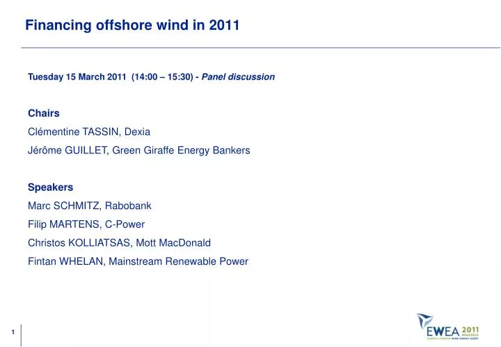 financing offshore wind in 2011