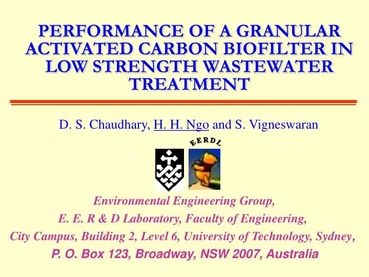 performance of a granular activated carbon biofilter in low strength wastewater treatment