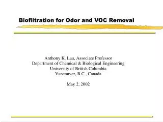 Biofiltration for Odor and VOC Removal