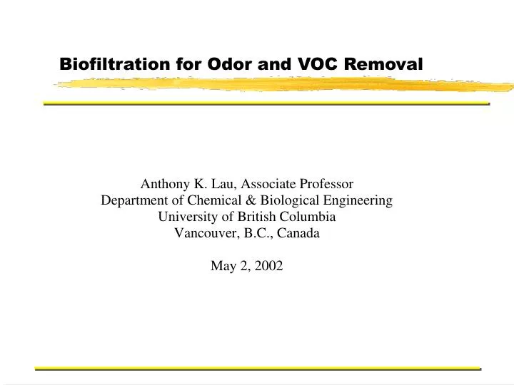 biofiltration for odor and voc removal