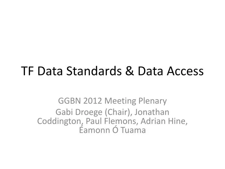 tf data standards data access