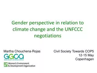 Gender perspective in relation to climate change and the UNFCCC negotiations