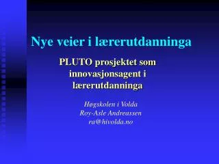 nye veier i l rerutdanninga