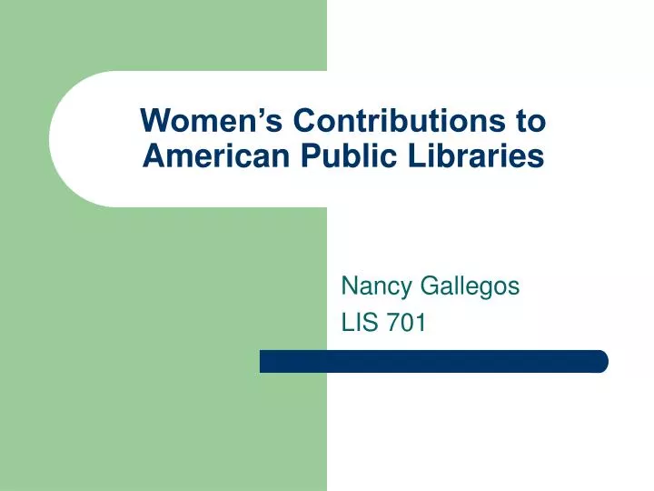 women s contributions to american public libraries