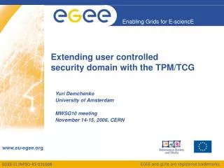 Extending user controlled security domain with the TPM/TCG