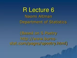 R Lecture 6