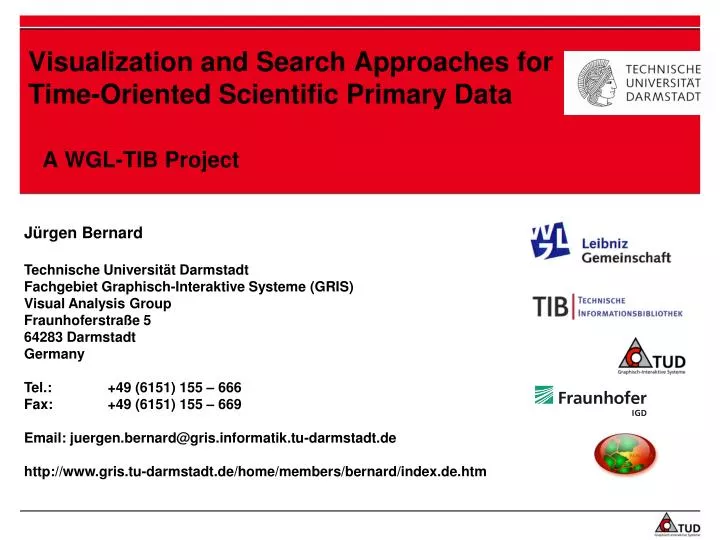 visualization and search approaches for time oriented scientific primary data