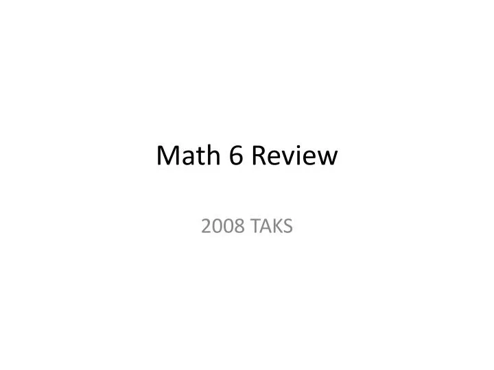 math 6 review