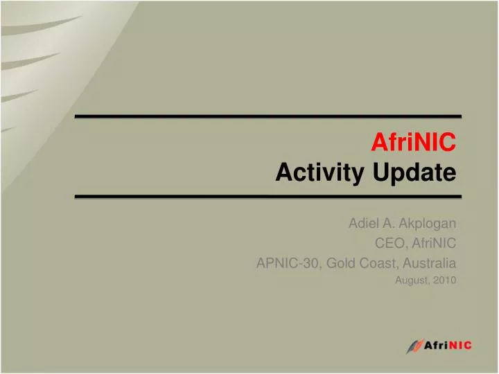 afrinic activity update