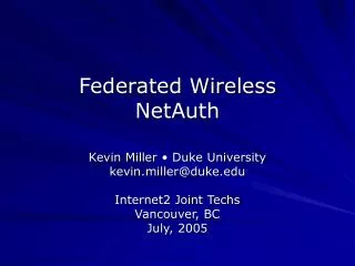 Federated Wireless NetAuth