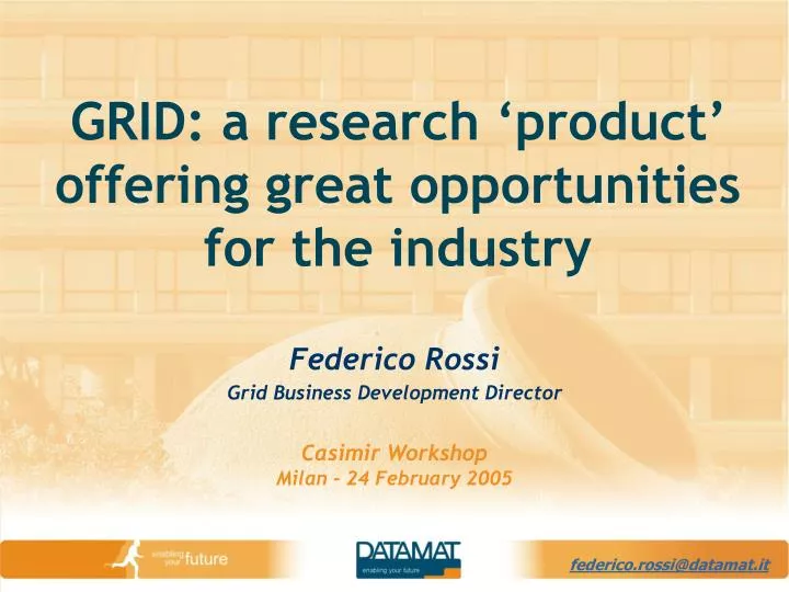 grid a research product offering great opportunities for the industry