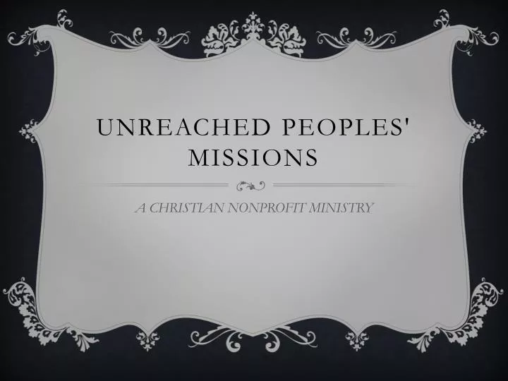unreached peoples missions
