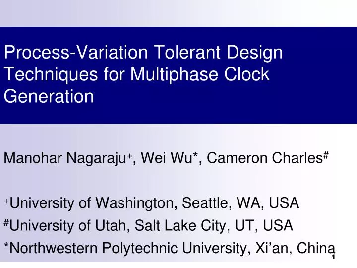 process variation tolerant design techniques for multiphase clock generation
