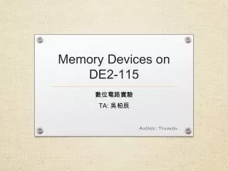 Memory Devices on DE2-115