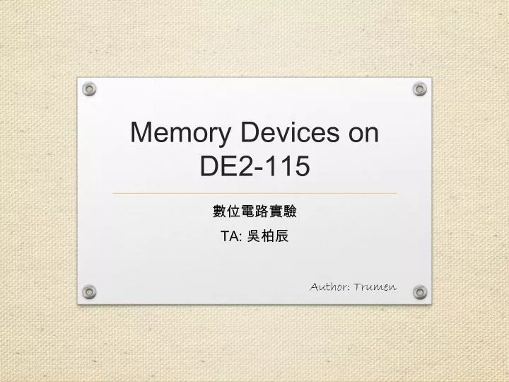 memory devices on de2 115