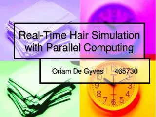 Real-Time Hair Simulation with Parallel Computing