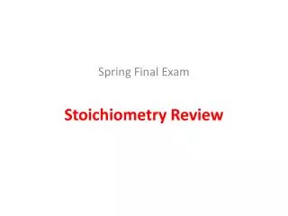 Stoichiometry Review