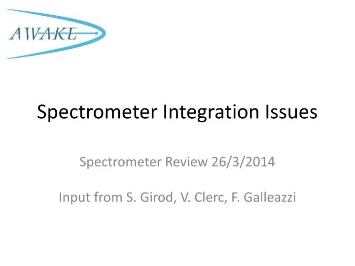 spectrometer integration issues