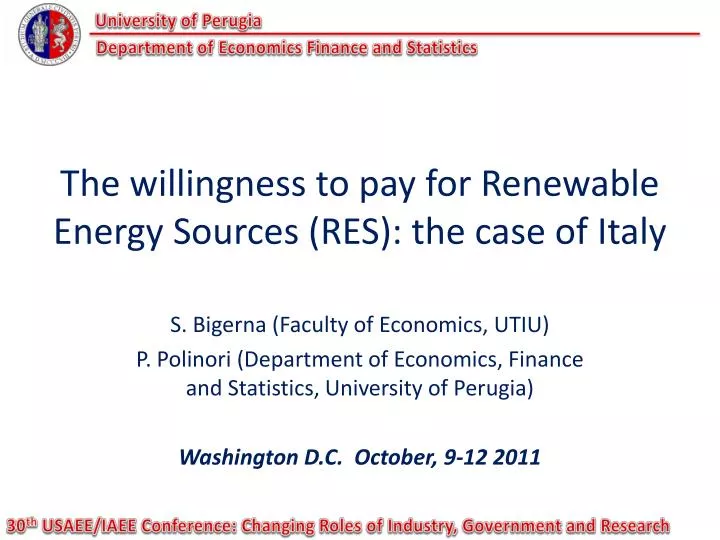 the willingness to pay for renewable energy sources res the case of italy