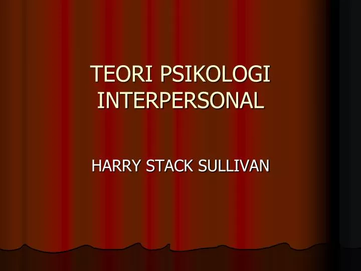 teori psikologi interpersonal