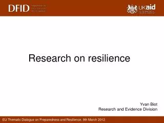 Research on resilience