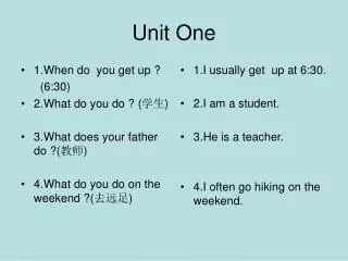 unit one