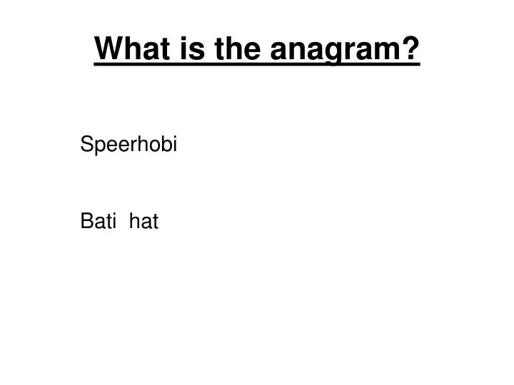 what is the anagram