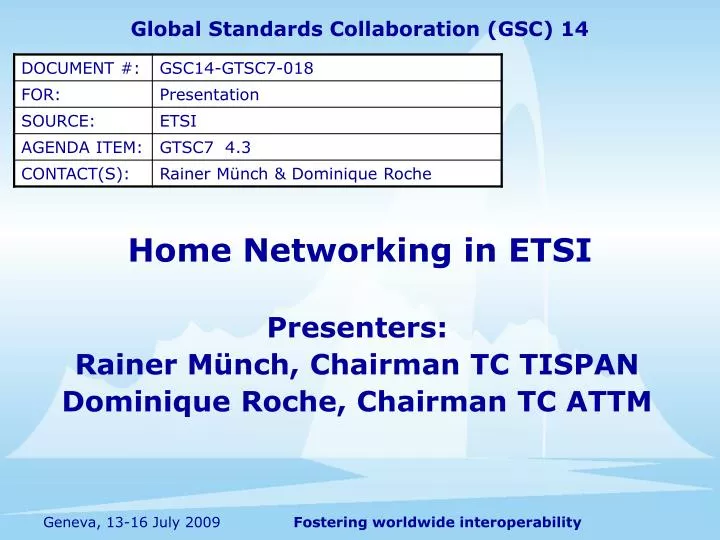 home networking in etsi