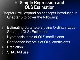 6. Simple Regression and OLS Estimation