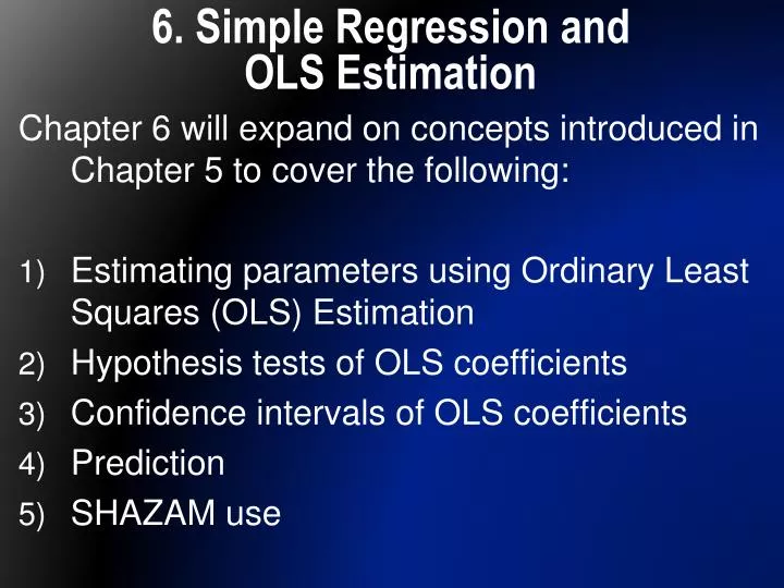 6 simple regression and ols estimation