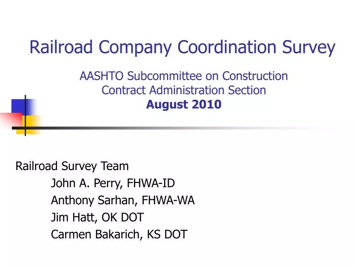 railroad company coordination survey